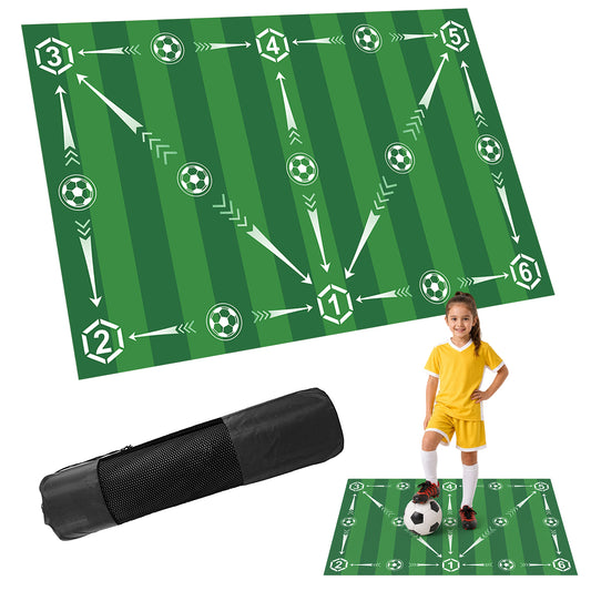 Soccer Training Mat 35.4x23.6in 0.23in Thick Footwork & Ball Control Green