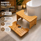Foldable Bamboo Toilet Stool, 7 In Height Toilet Potty Stool